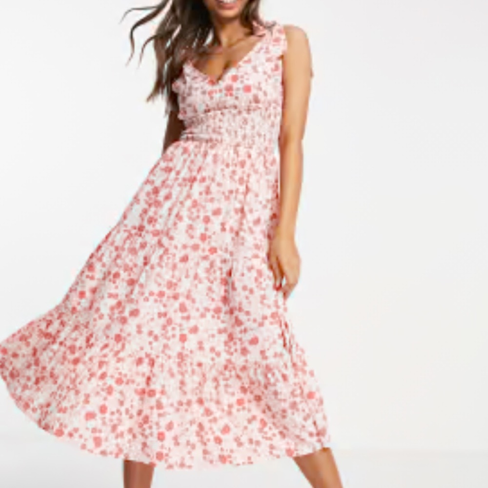 House of Harlow 1960 Maxi Dress Tiered Tie Shoulders Sundress